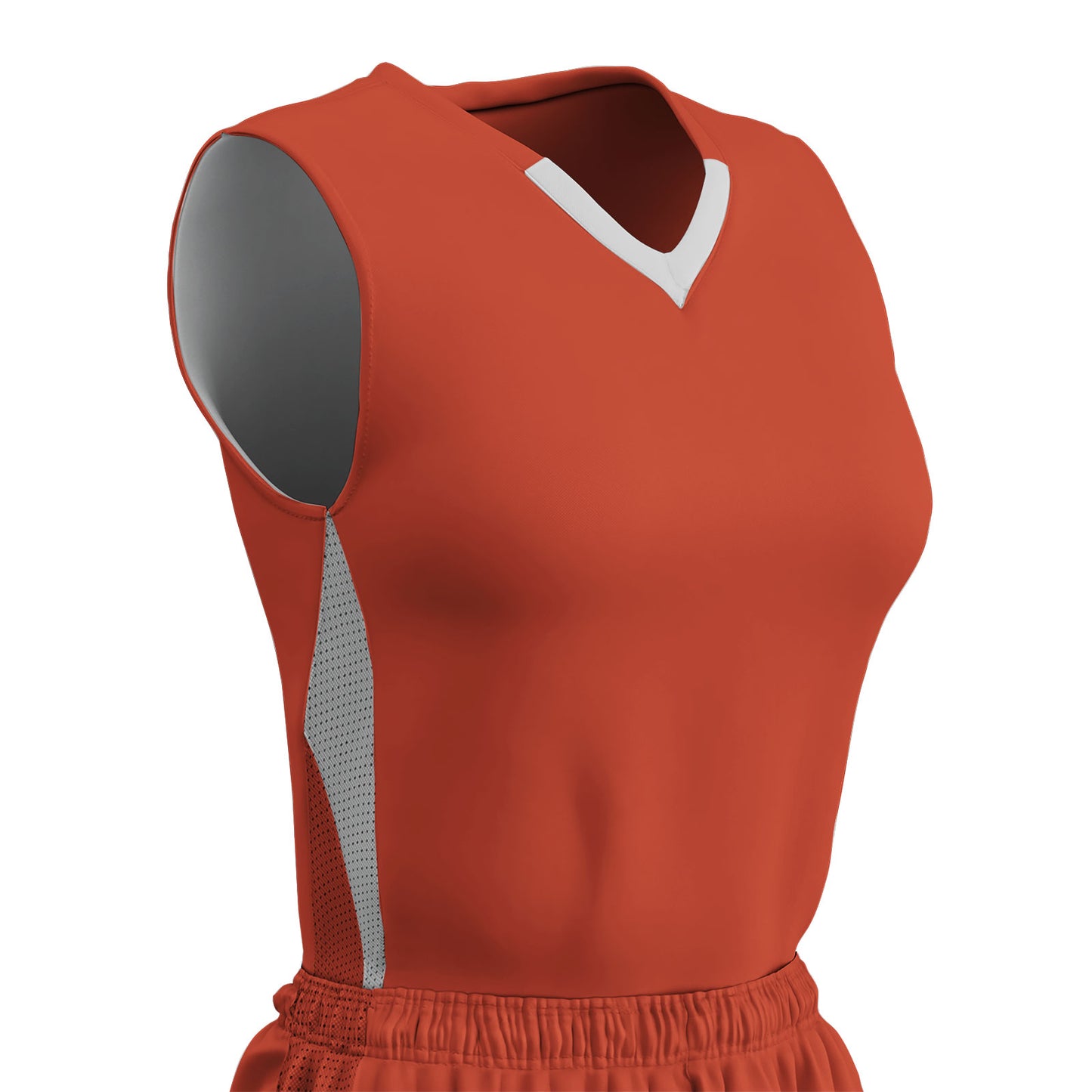 Post Up 2-Color V-Neck Reversible Basketball Jersey Mesh Trim, Womens, Girls