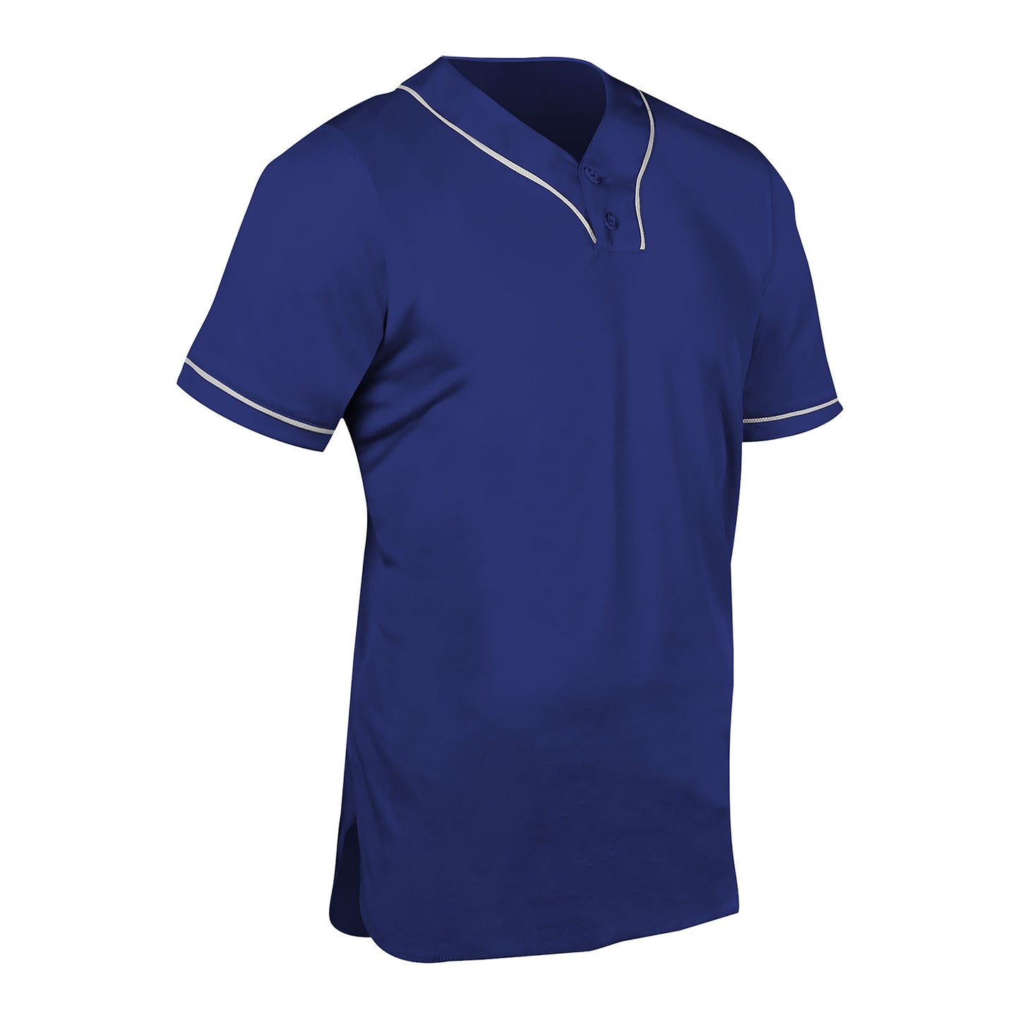 Heater 2-Button Piped Baseball Jersey ROYAL BODY, WHITE PIPE