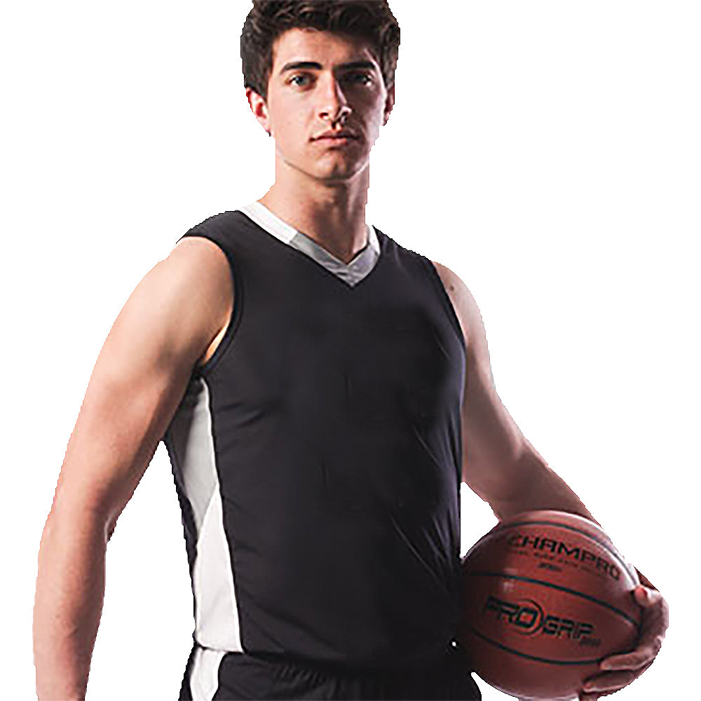 Rebel 3 Color V-Neck Basketball Jersey, Mens, Boys