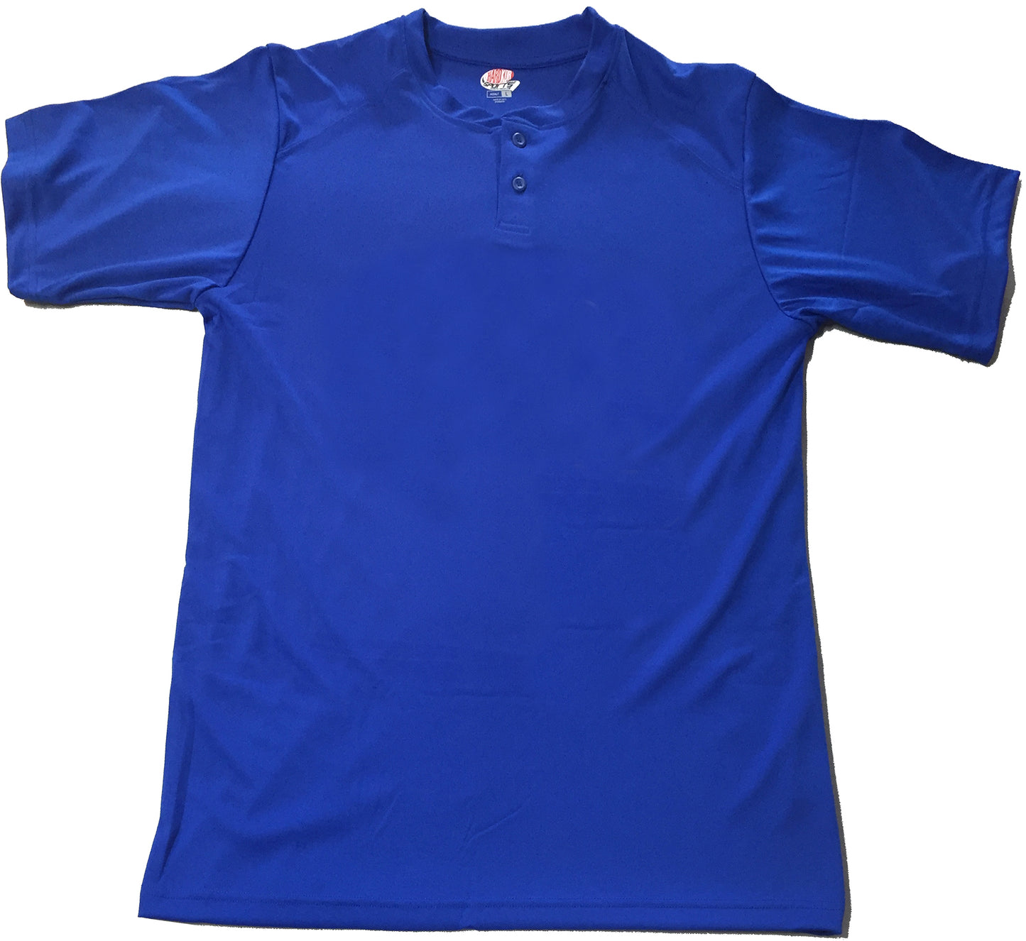 Moisture Wicking Solid Color Two Button Baseball Jersey, Adult, Boys