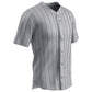 Warp Knit Pinstripe Button Down Jersey GREY BODY, BLACK PIN