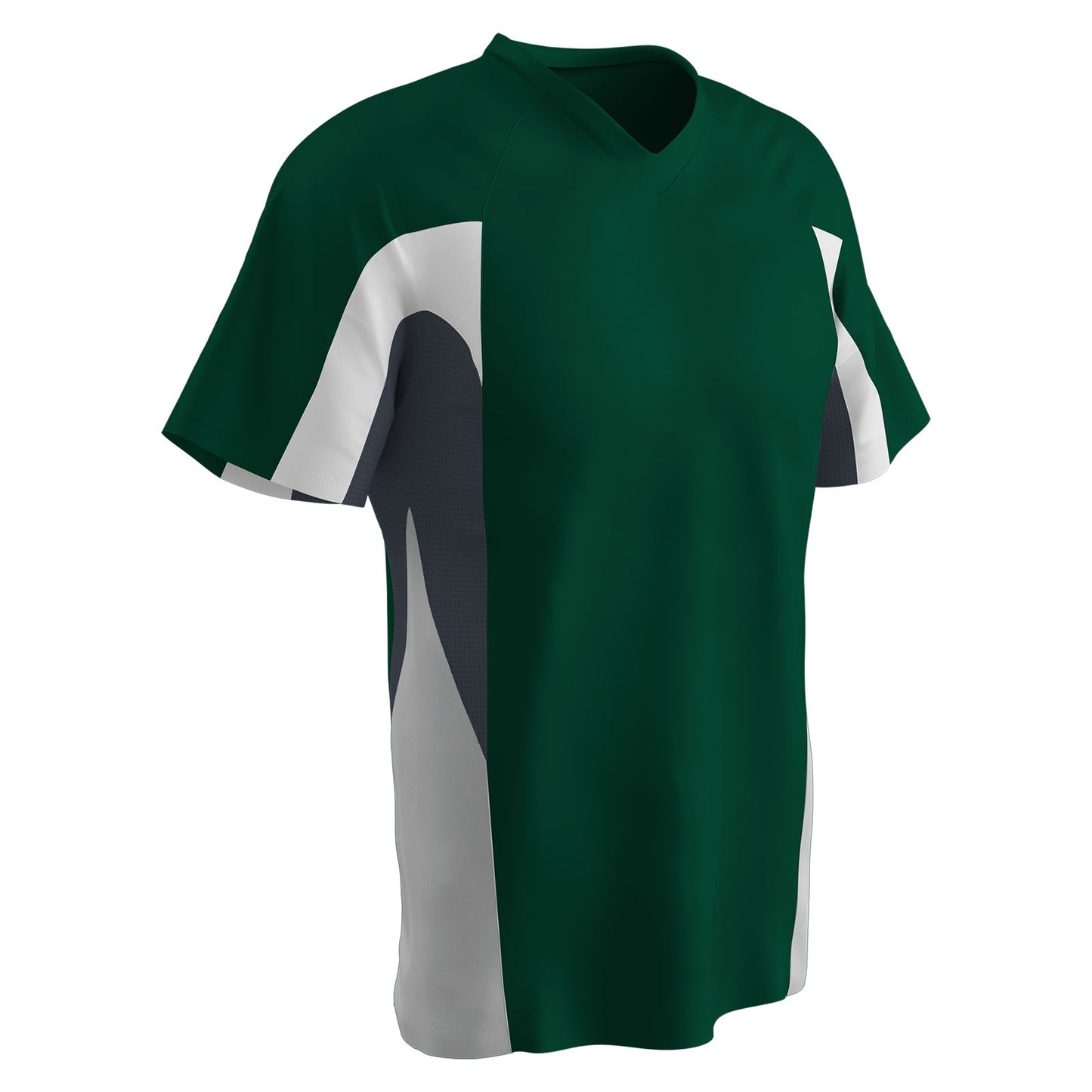 Relief V-Neck 3 Color Baseball Jersey FOREST GREEN BODY, GRAPHITE BODY, WHITE BODY