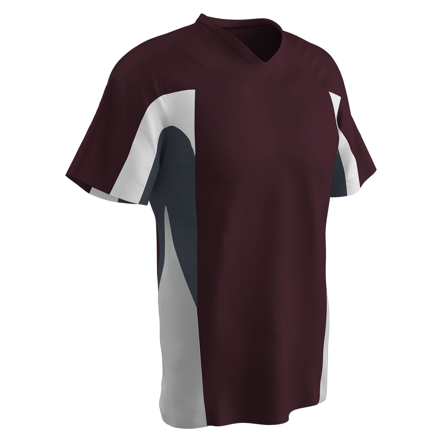 Relief V-Neck 3 Color Baseball Jersey MAROON BODY, GRAPHITE BODY, WHITE BODY