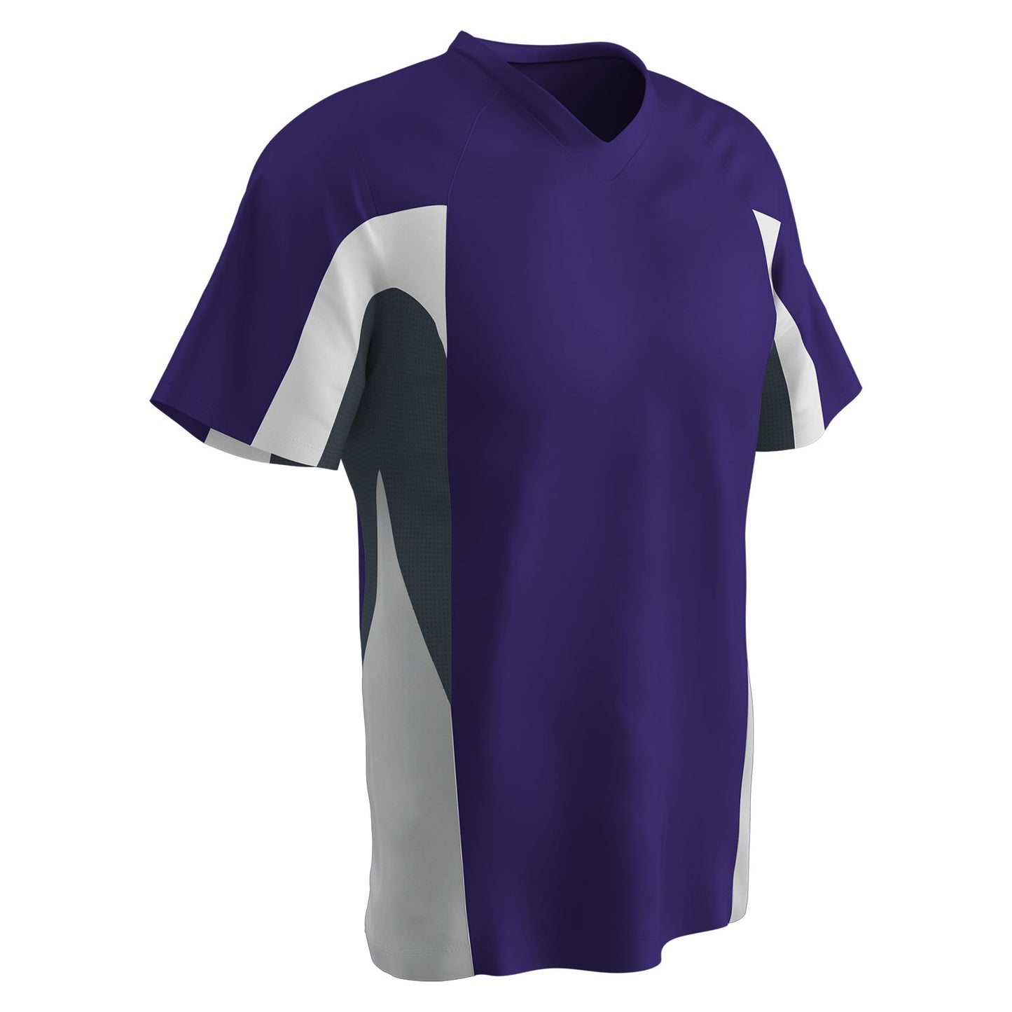 Relief V-Neck 3 Color Baseball Jersey PURPLE BODY, GRAPHITE BODY, WHITE BODY