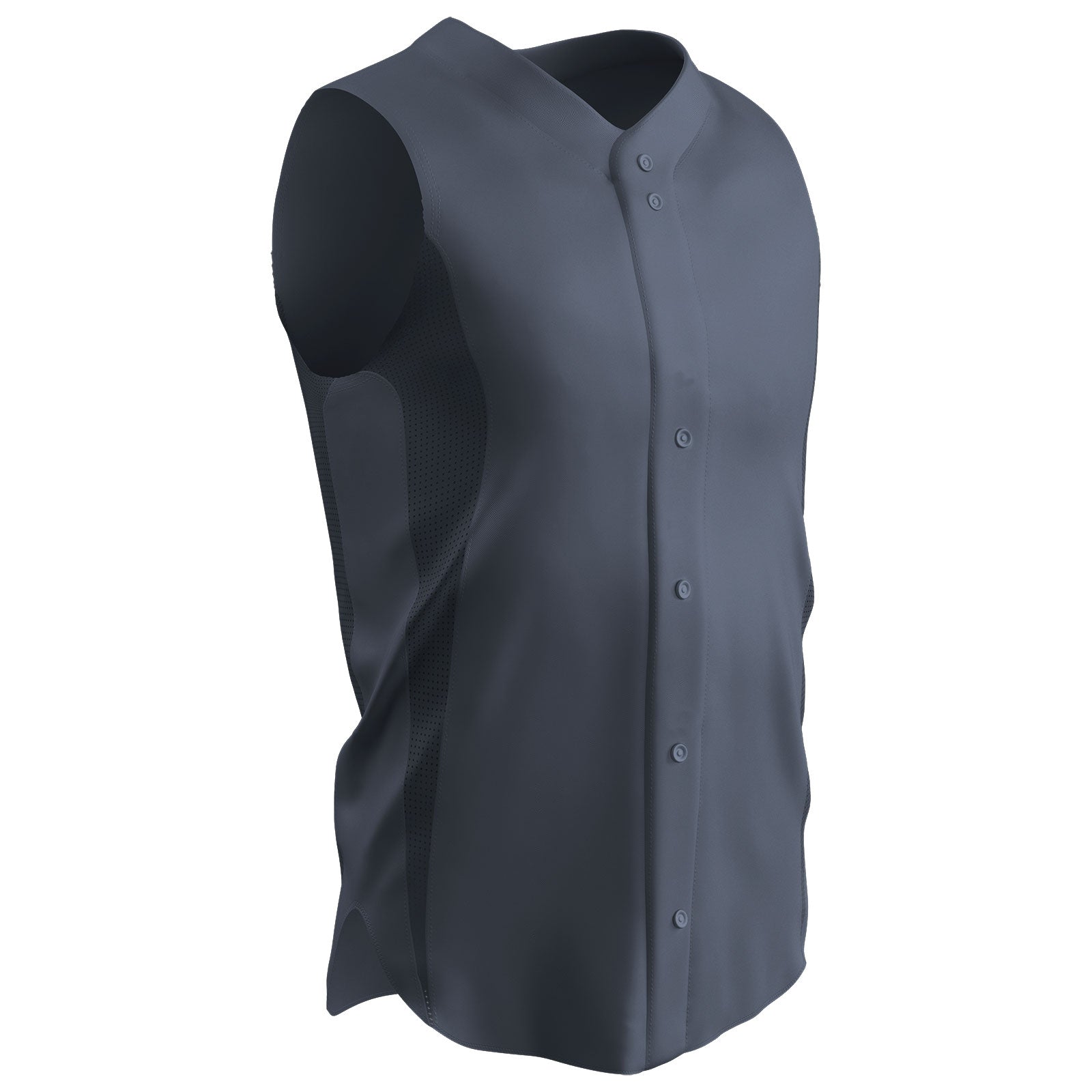 Double Knit Sleeveless Button Down Baseball Jersey GRAPHITE BODY