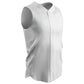 Double Knit Sleeveless Button Down Baseball Jersey WHITE BODY