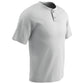 Moisture Wicking Solid Color Two Button Baseball Jersey WHITE BODY