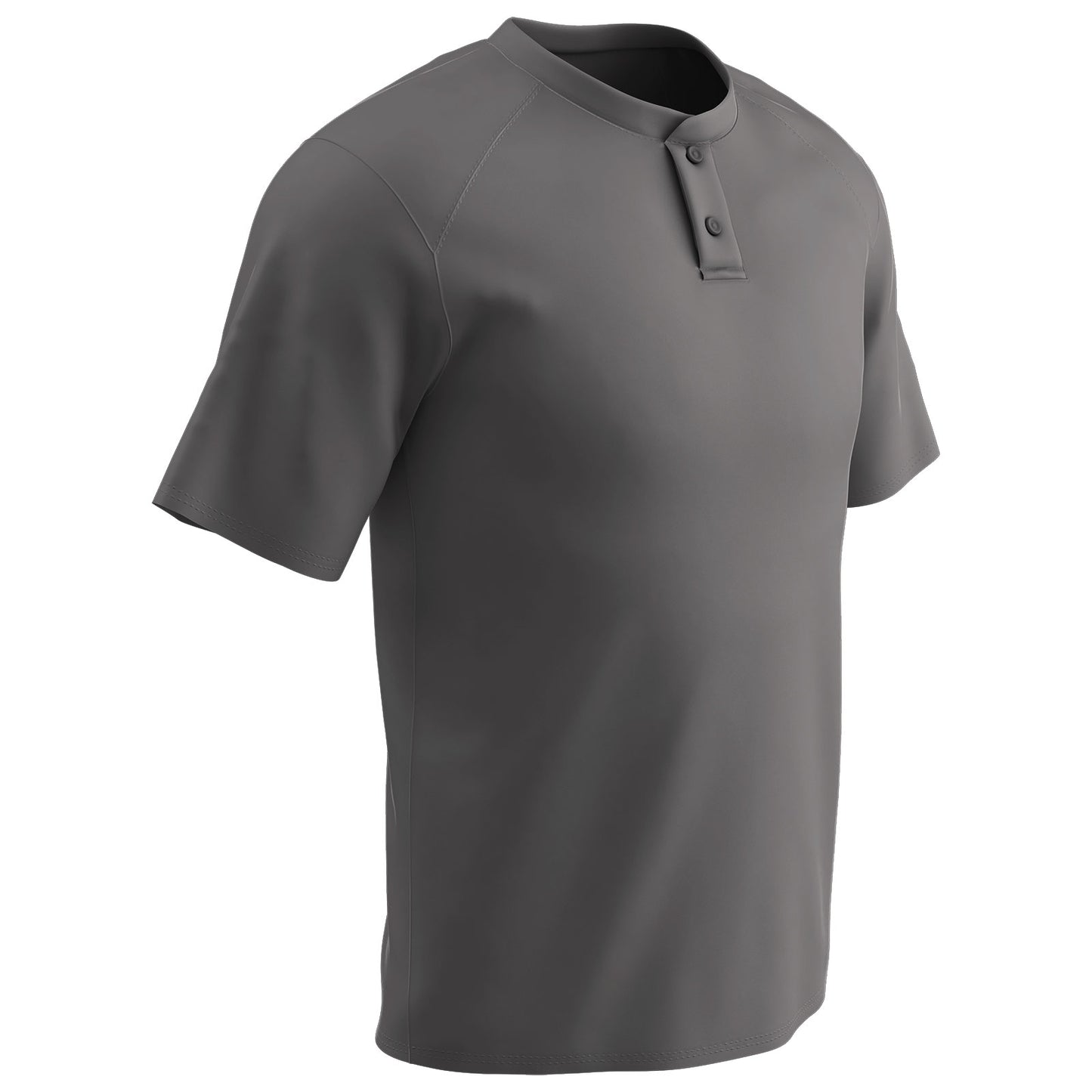 Moisture Wicking Solid Color Two Button Baseball Jersey CHARCOAL BODY