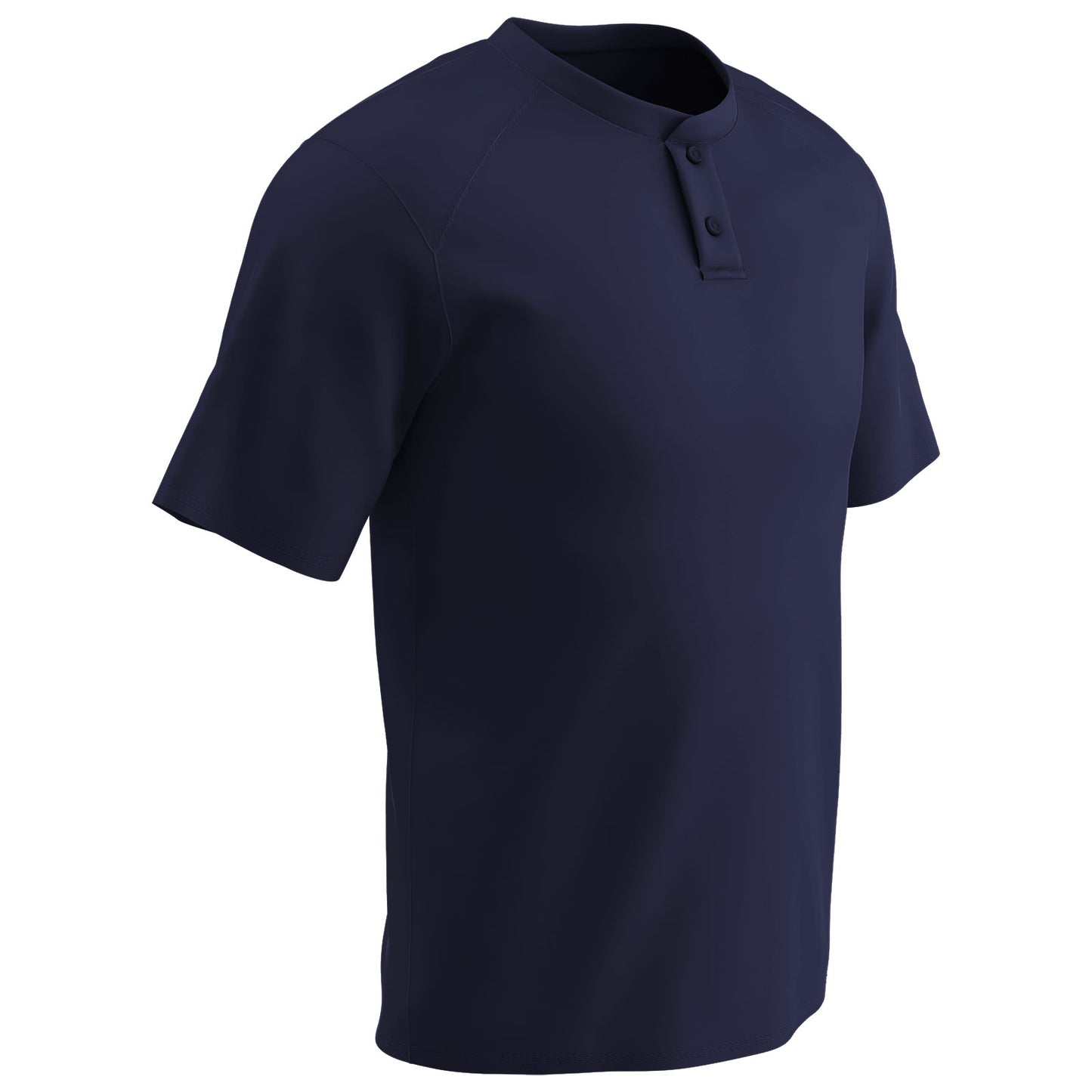 Moisture Wicking Solid Color Two Button Baseball Jersey NAVY BODY