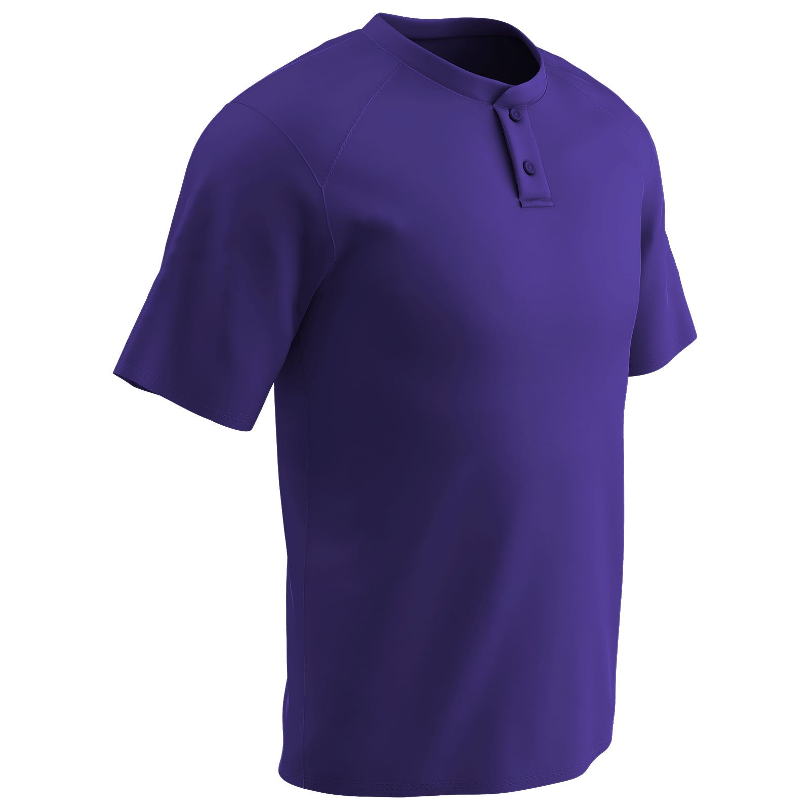 Moisture Wicking Solid Color Two Button Baseball Jersey PURPLE BODY
