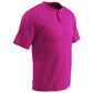 Moisture Wicking Solid Color Two Button Baseball Jersey FUCHSIA BODY