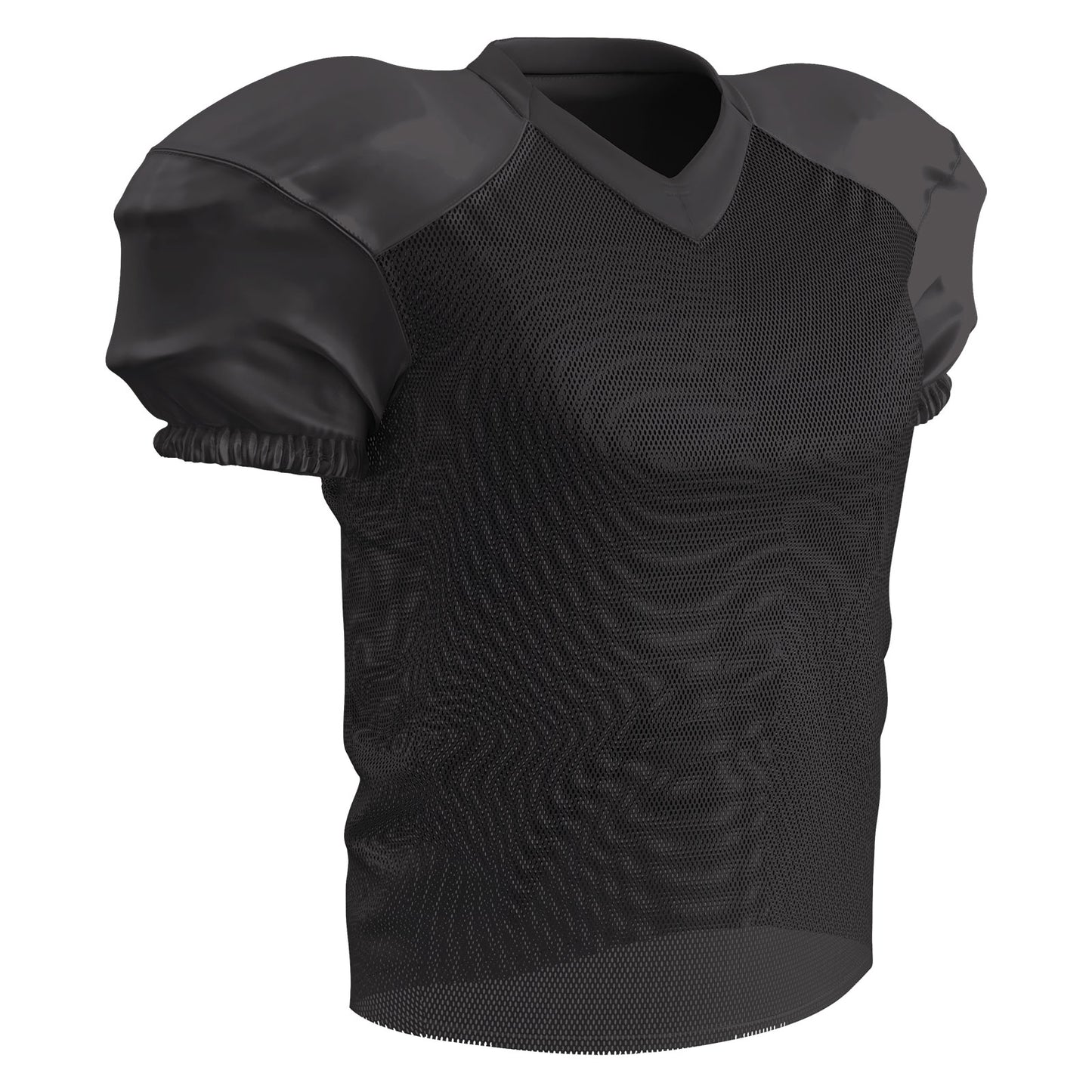 Waist Length Solid Practice Football Jersey BLACK BODY