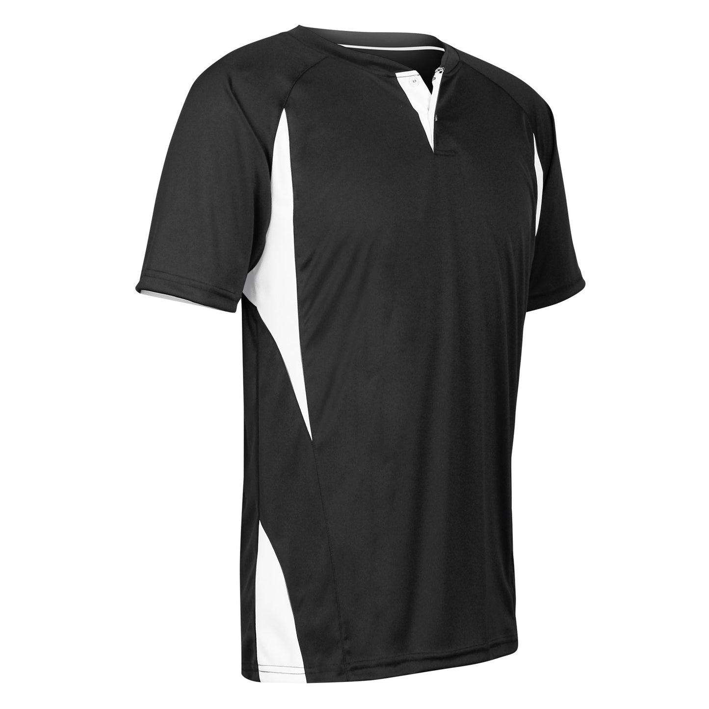 Wild Card 2 Button 2 Color Baseball Jersey BLACK BODY, WHITE BODY