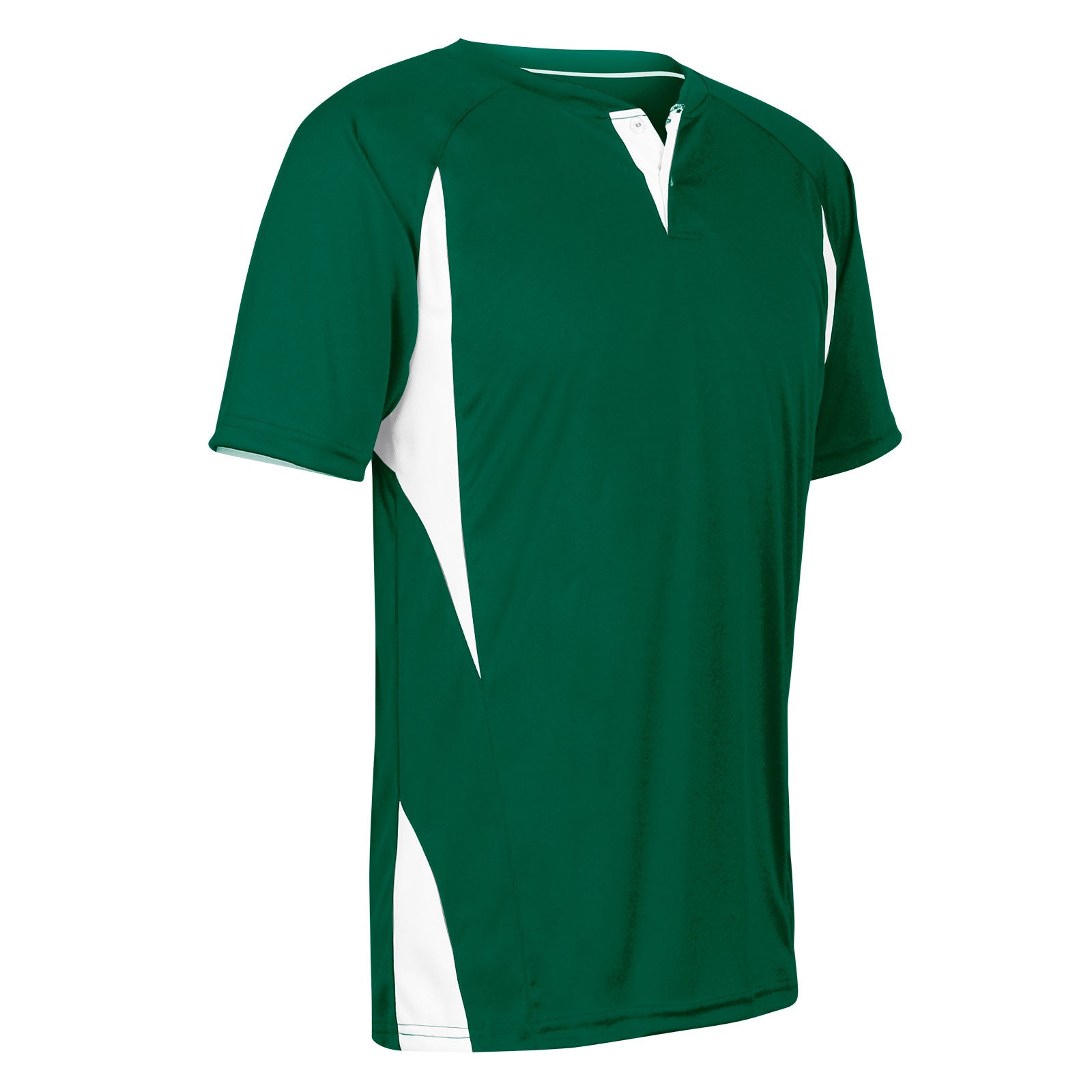 Wild Card 2 Button 2 Color Baseball Jersey FOREST GREEN BODY, WHITE BODY