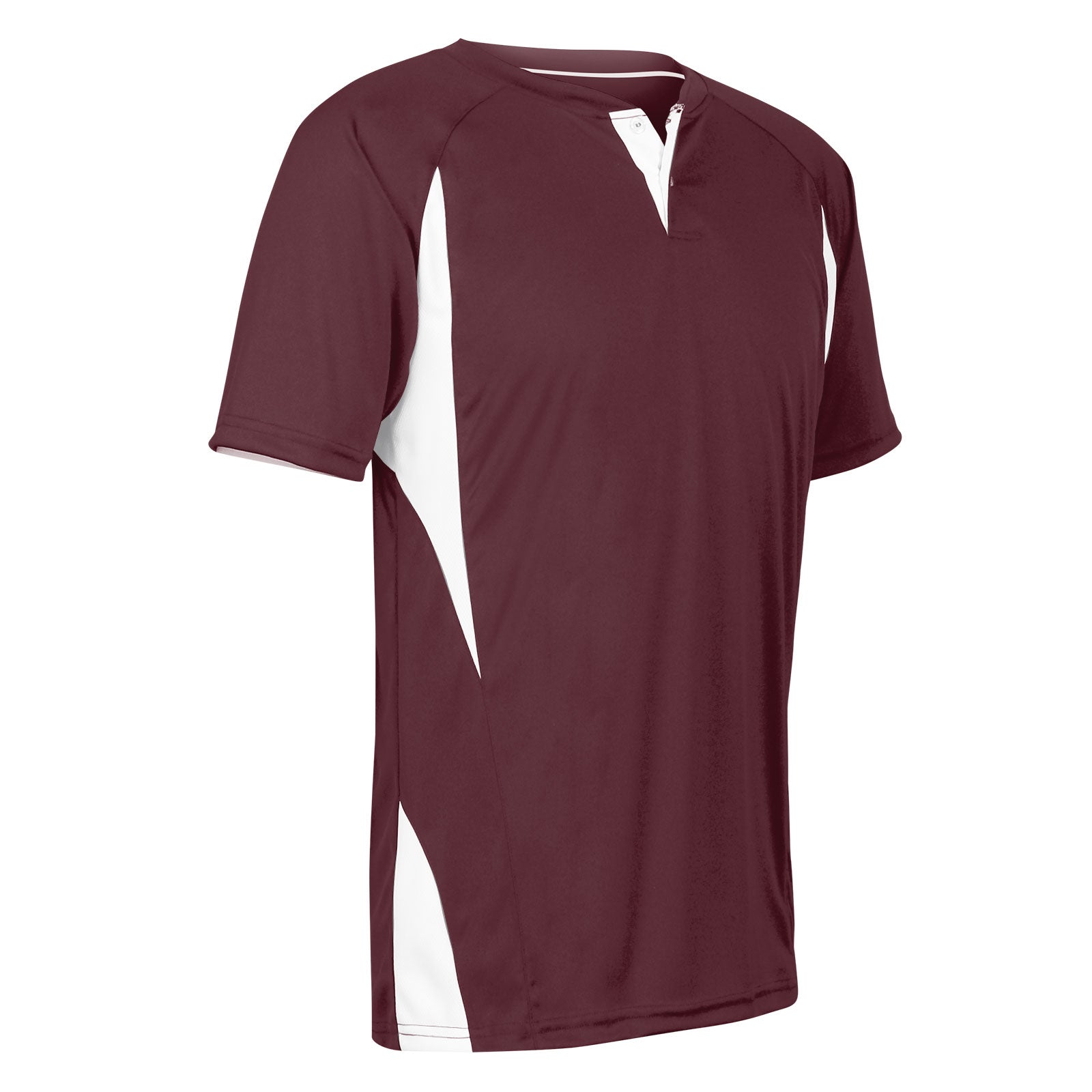 Wild Card 2 Button 2 Color Baseball Jersey MAROON BODY, WHITE BODY