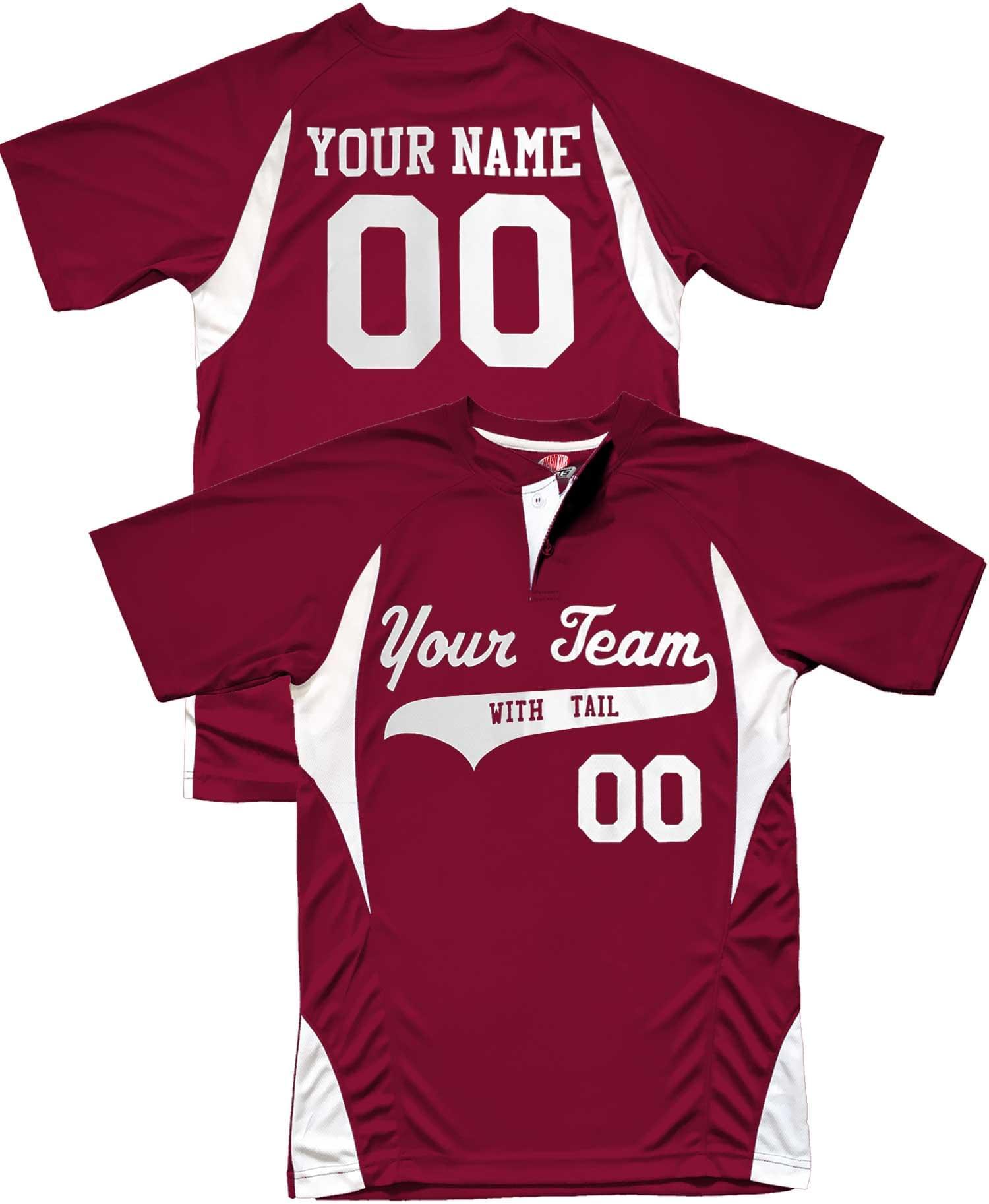  2-Button 2 Color Print Custom Baseball Jersey Adult