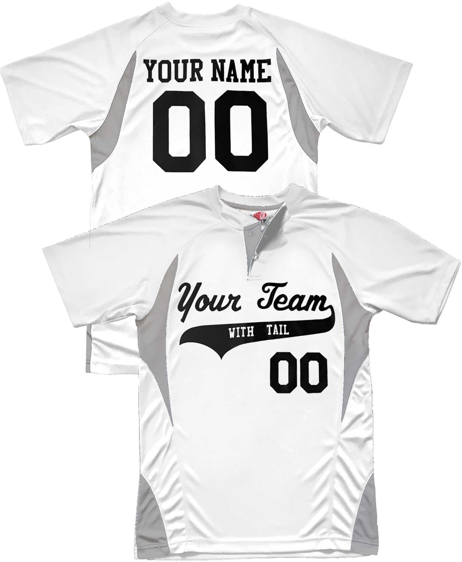 2 Button Double Angle Contrast Trim Custom Baseball Jersey Team, Names &  numbers